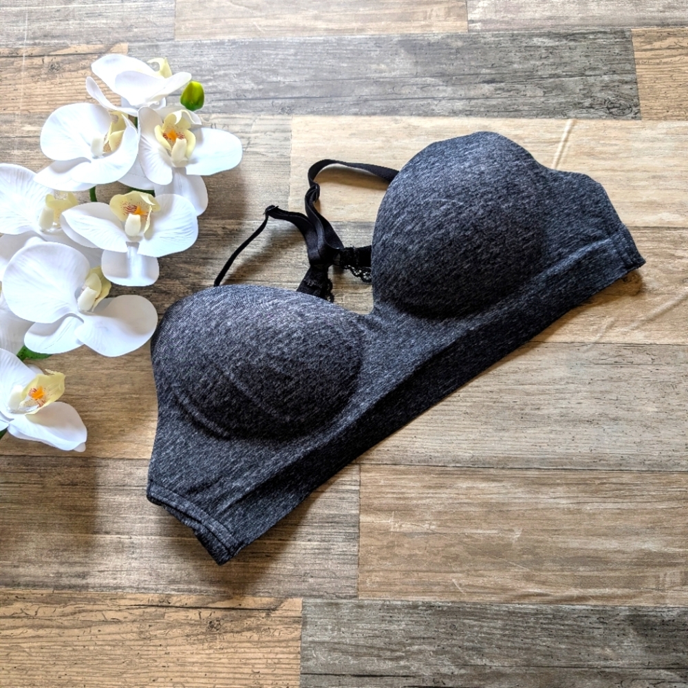 Soma gray lightly lined wirefree bra bralette size 32C GUC